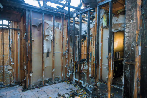 Professional Fire Damage Restoration technician working in Mitchell, IN